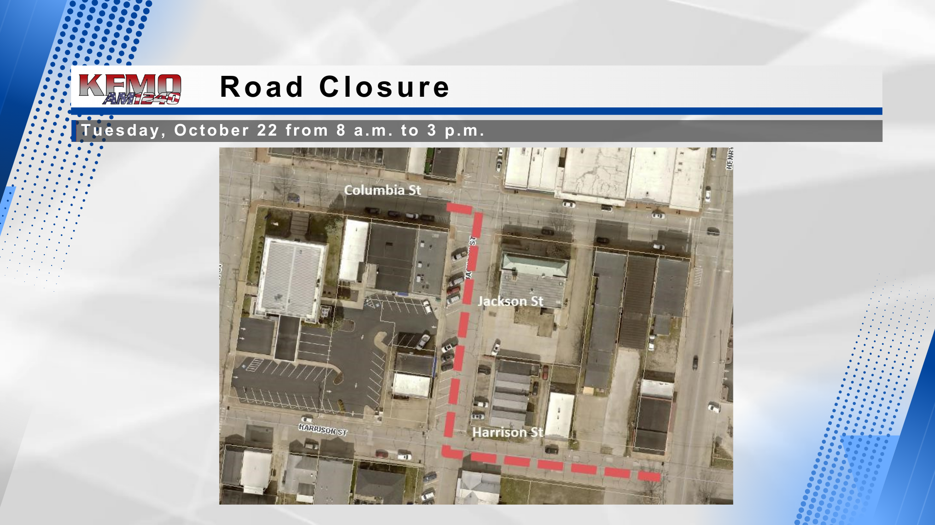 Columbia Street Closure for Water Service Replacement