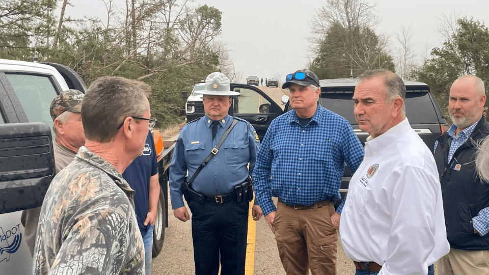 Governor Kehoe Tours Tornado Damage in Arnold