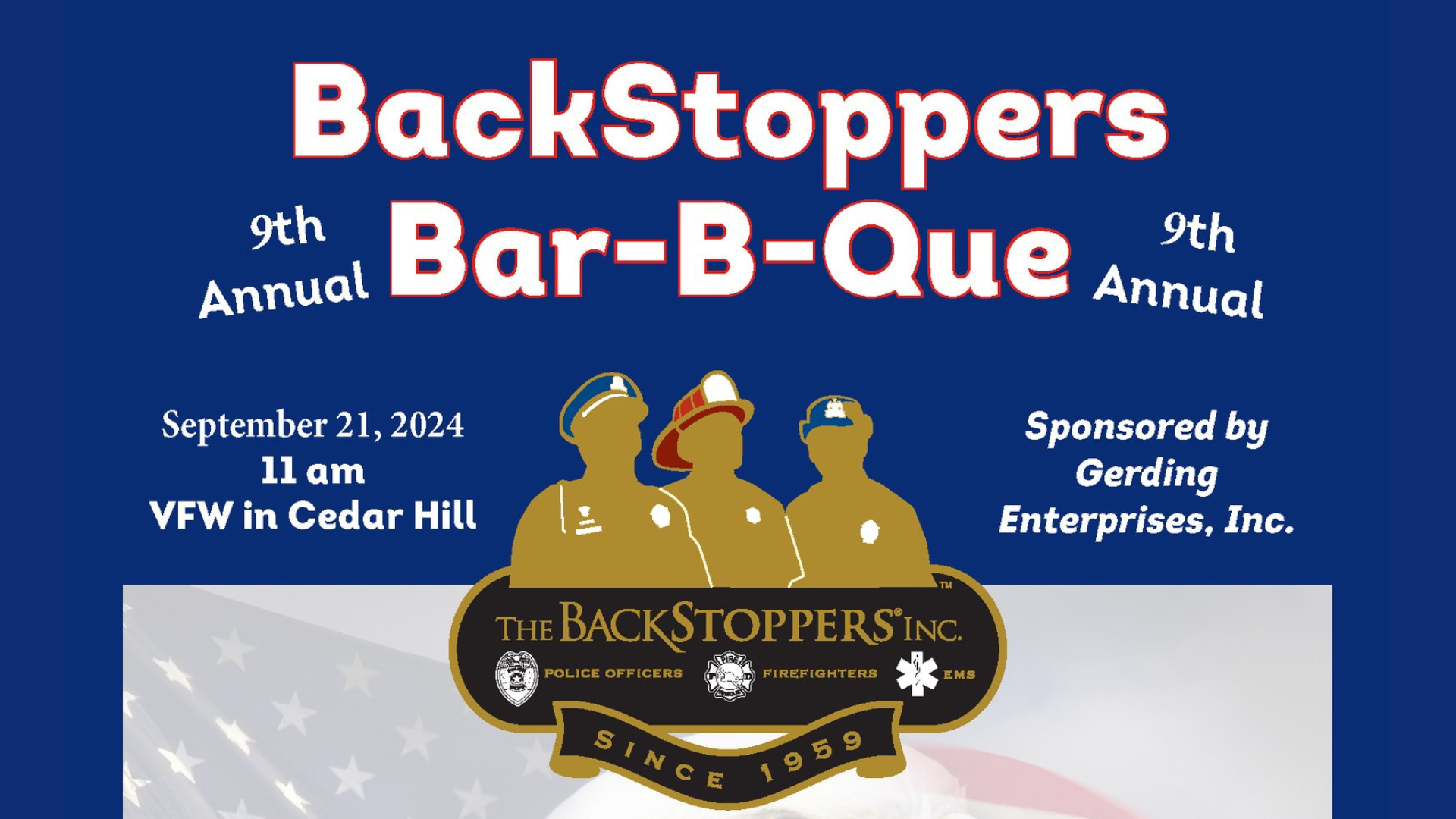 Join the Jefferson County Sheriff's Office for the 9th Annual Bar-B-Que Benefiting The BackStoppers, Inc.